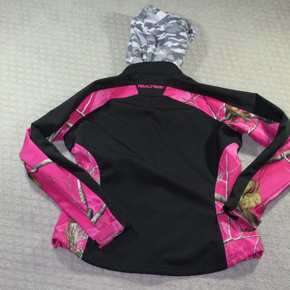 Realtree Size Small Pink and Black Fitted Hooded Jacket - Picture 2 of 4